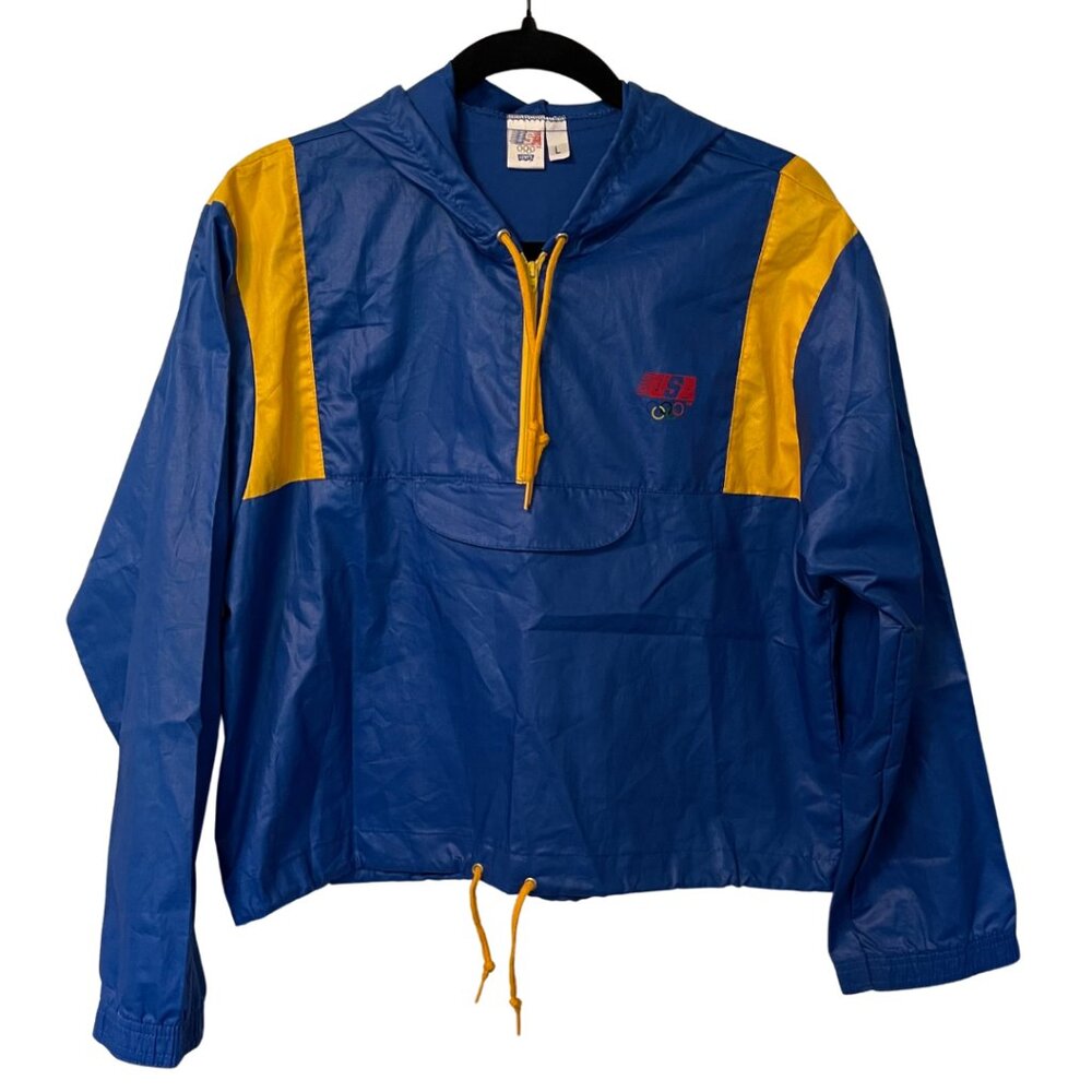 1980s Vintage Levi’s USA Olympic Windbreaker Jacket Blue/Yellow Size Large